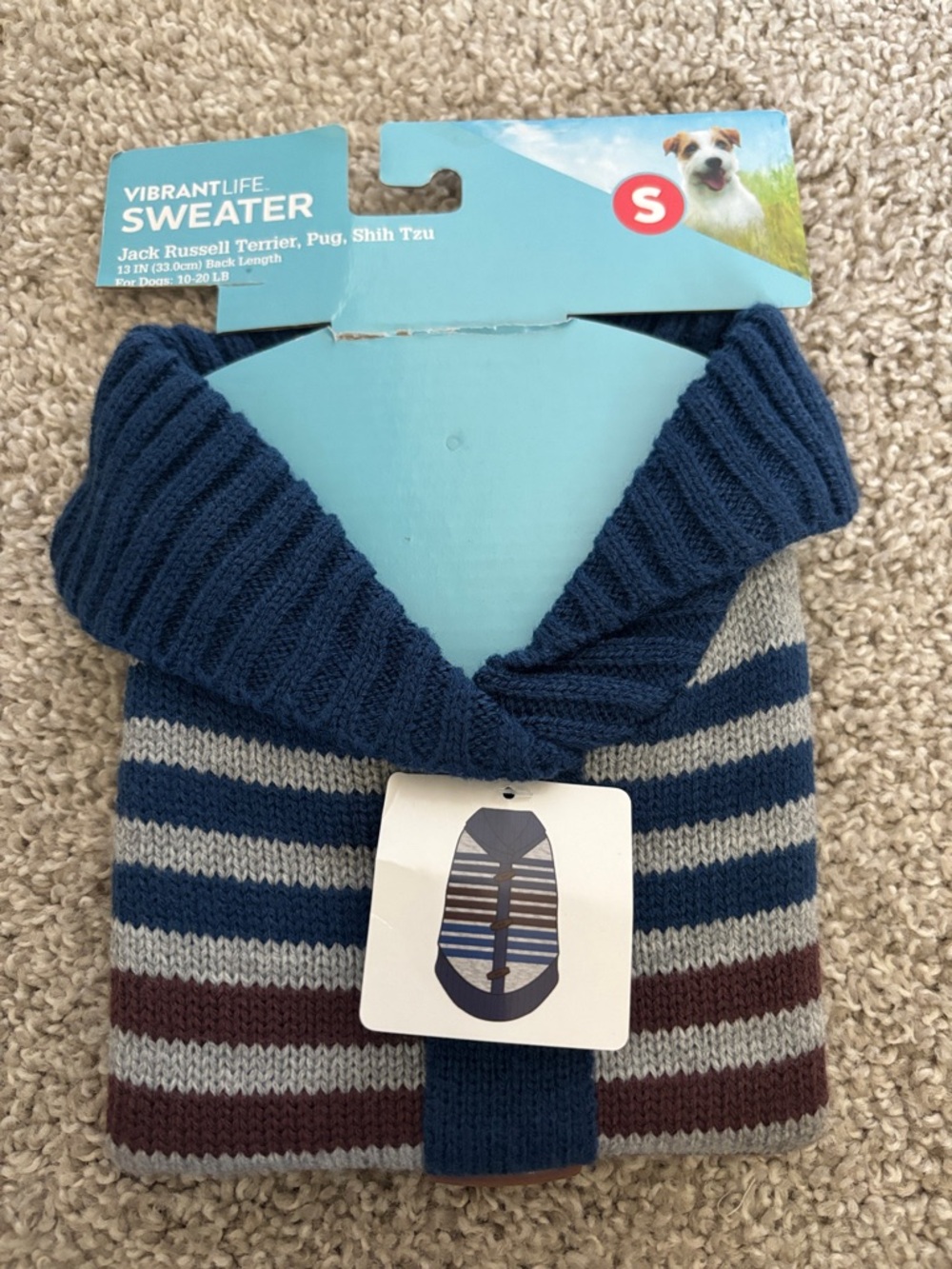 Vibrant Life Knit Dog Sweater size small about 10-20lbs 13”